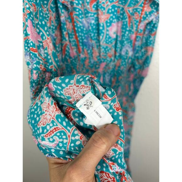 Poupette St. Barth Camila Ruffled Mini Dress Teal Sz Small - Picture 6 of 7